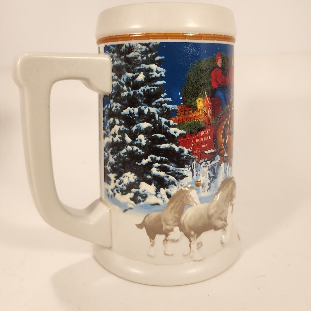 2005 BUDWEISER Holiday Beer Stein  Anheuser Busch Clydesdale With Original Box